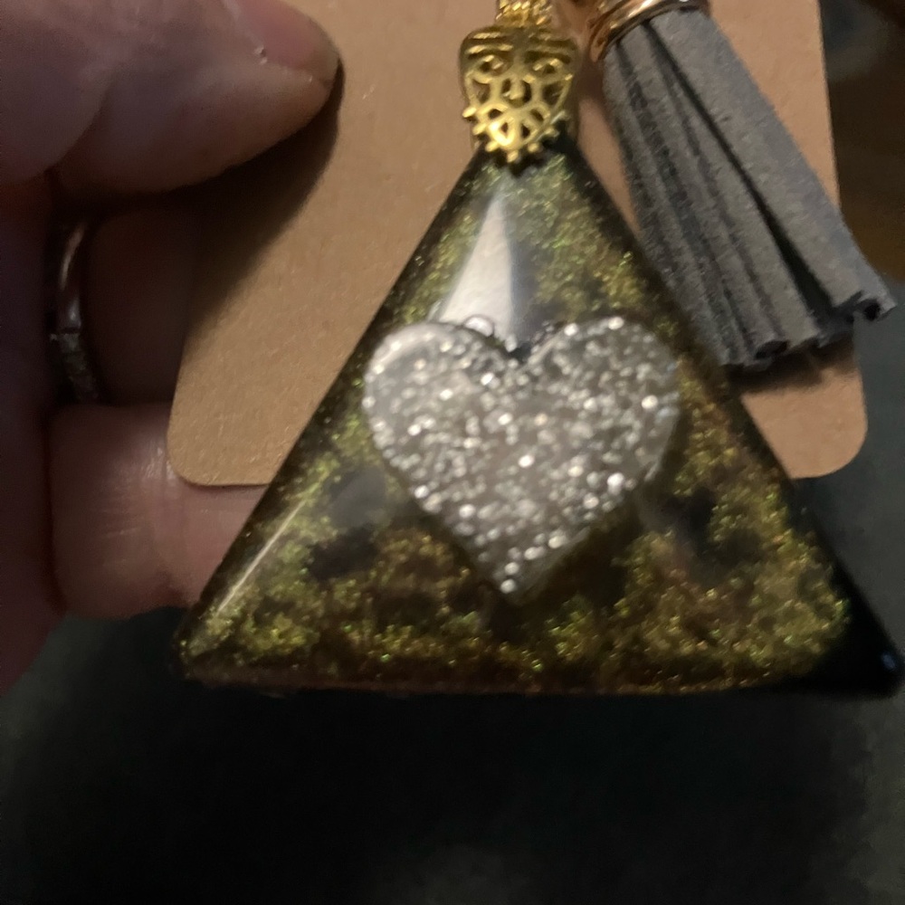 Resin Heart Keychainwith Tassel